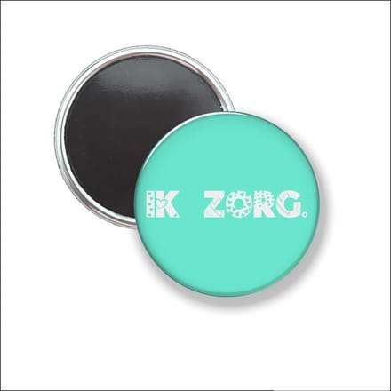 Button Met Magneet 58 MM - Ik Zorg - Aqua - NIET VOOR KLEDING