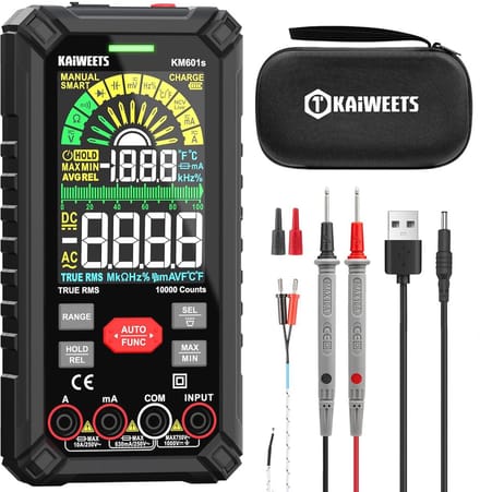 Professionele Digitale Multimeter - 10000 Tel, Accu, Elektrische Tester, Stroom, Spanning, Weerstand, Continuïteit, Capaciteit, Diode en Frequentie