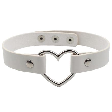 Miresa - sexy hart choker - verstelbaar met drie knopen – wit