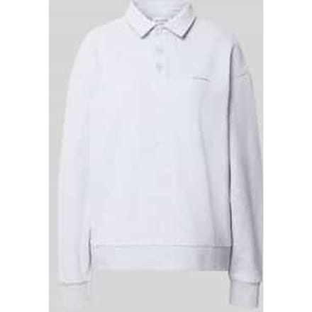 oversized sweatshirt met polokraag en labelprint