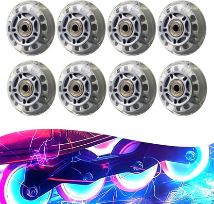 Set van 8 Inline Skaterollen 72mm Zilvertransparant Reservewielen voor Skates