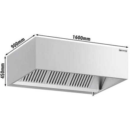 GGM Gastro Induktions-Kastenhaube - 1600mm - ohne Motor - mit Filter & Licht