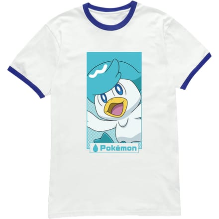 Pokémon Quaxly Unisex Ringer T-Shirt - White/Navy - M - White/Navy