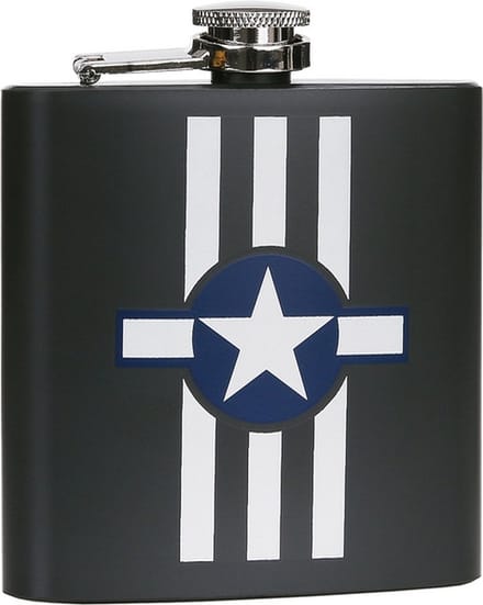 Zakfles/heupflacon groen 180ml- USAF stripes