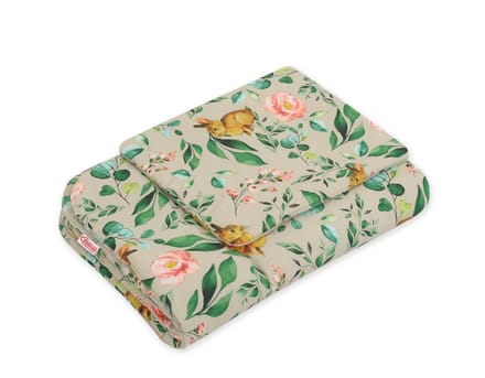 Babybedje met vulling 2-delig 75x100cm NEWBORN - Konijn met bloemen