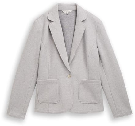 Tom Tailor - Slim fit blazer in gemêleerde look - Maat M - medium silver grey melange