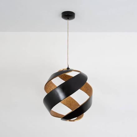 Holländer LED hanglamp INFULUCE, zwart/goud, Ø 52 cm, metaal, dimbaar