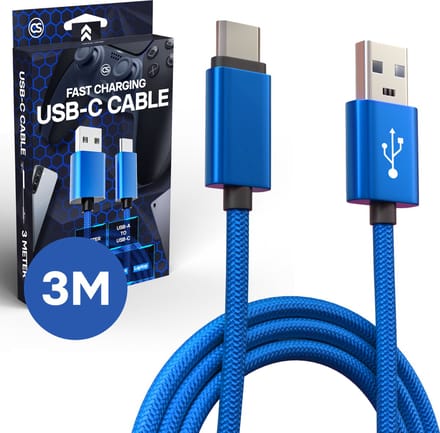 CS Oplaadkabel - Geschikt voor PS5 Controller - 3 Meter - Nylon