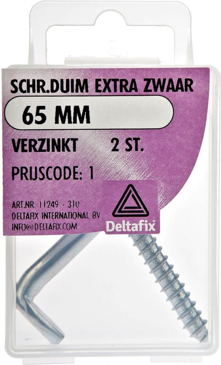 Deltafix Schroefduimen - 2x - verzinkt metaal - 65 mm - ijzerwaren bevestigsmaterialen