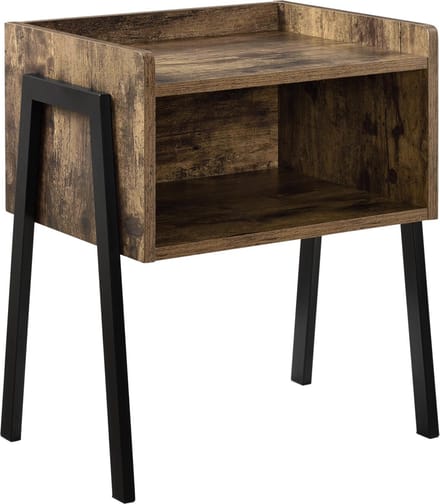 [en.casa] Bijzettafel met opbergruimte - hout en zwart