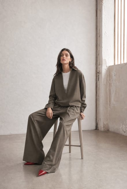 Dina viscose double blouse | Green - Green / S