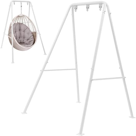 Hangmat standaard - Stoel frame - Ontspannen Buiten - Stabiele Driehoek - 178 cm Hoog - Wit