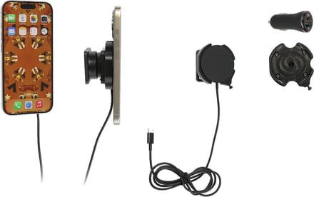 Brodit houder geschikt voor Apple iPhone MagSafelader/Swivel , Actieve houder met 12V USB SIG-Plug