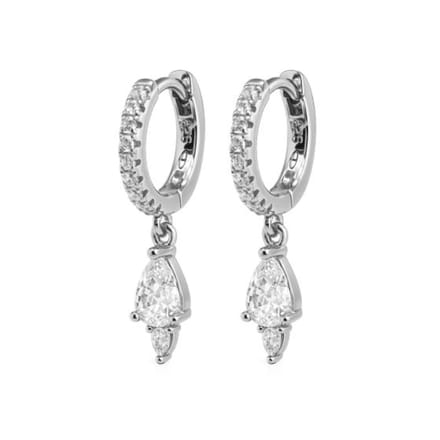 Karma Oorhangers Zirkonias Druppel Zilver