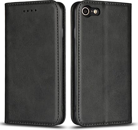 Casecentive Leren Wallet case - Portemonnee hoesje - iPhone 7 / 8 / SE 2020 zwart