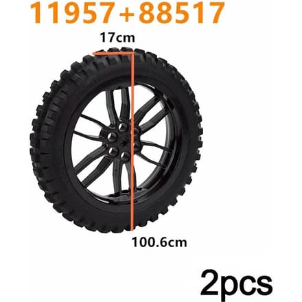 MOC Bouwsteen Technisch Component Baksteen Motorfietsband & Velg Compatibel met 88517 11957 Deel Auto Wiel 2 Stuks Speelgoed