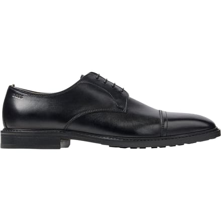 Boss Heren Leren Derby Schoenen (Zwart)