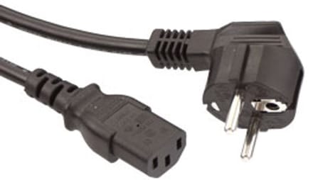 LogiLink Stroom Aansluitkabel [1x Randaarde haakse stekker - 1x Apparaatstekker, male C13] 3.00 m Zwart
