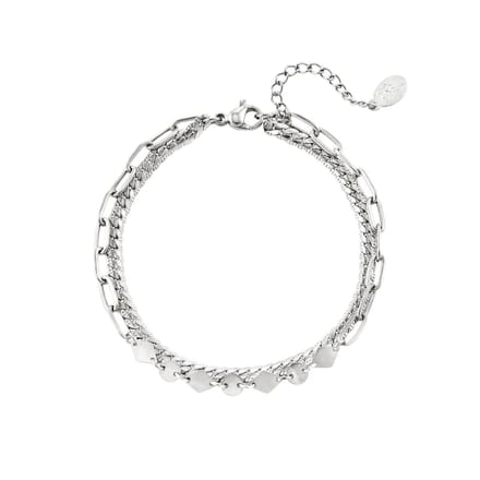 Dubbellaagse armband - Yehwang - Armband - One size - Zilver