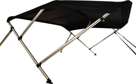 BREG Biminitop | Aluminium 3-boogs | Breedte 155 <> 169 cm - Hoogte 117 cm - Zwart doek