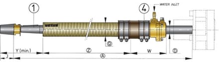 Vetus GVK kolombuis Ø 30 mm, L=2000 mm