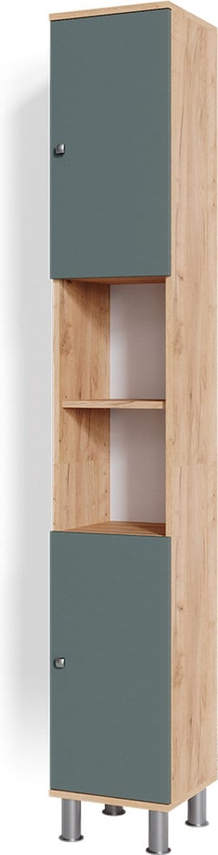 Vicco Fynn Badkamerkast – 30 x 190 cm Krachtige eik goud