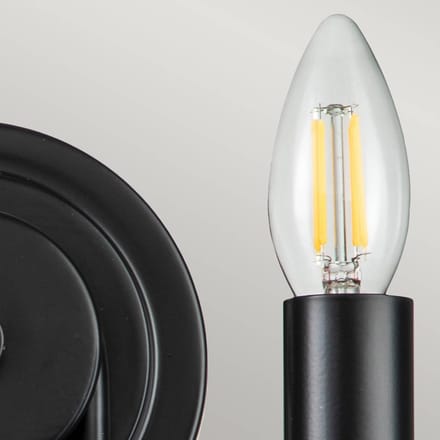 Kichler LED Wandlamp Capitol Hill | 2X E14 Max 40W | Black