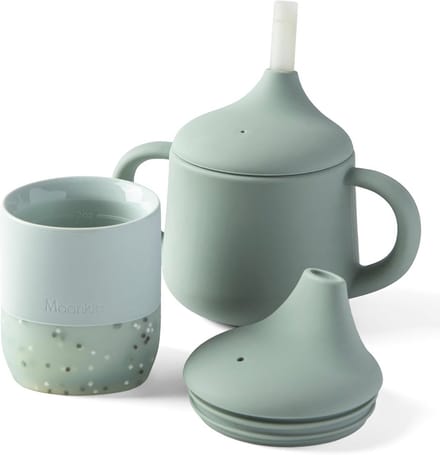 Set van 2 Babysippy en Trainingsbekers - Siliconen Drinkbekers voor Baby's van 6-12 maanden