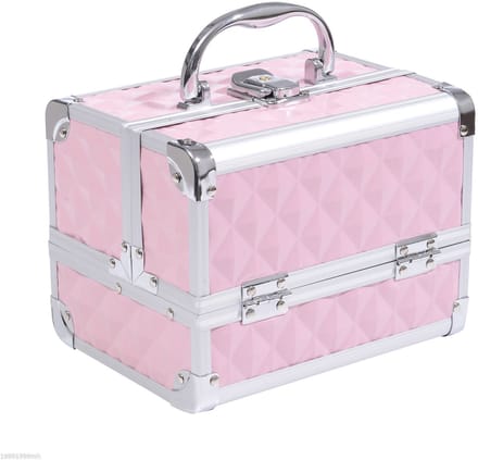 HOMCOM Make-upkoffer - Aluminiumlegering - 20x15x15cm - Roze