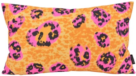 Ochre Leopard Kussenhoes | Okergeel/Roze | 30 x 50 cm | Katoen/Polyester