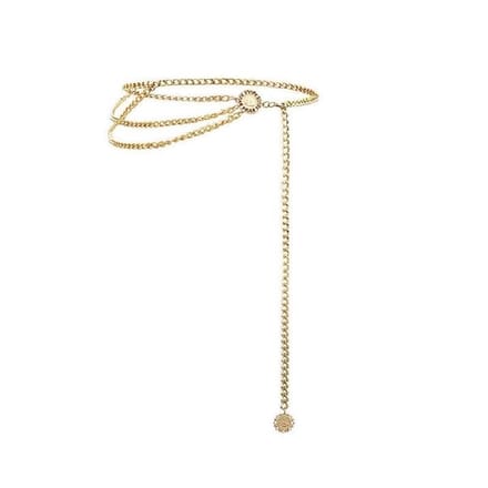 WiseGoods - Tailleriem Dames - Chain Belt - Heupriem -  Wikkelriem - Heupketting - Riem - 90cm - Goud