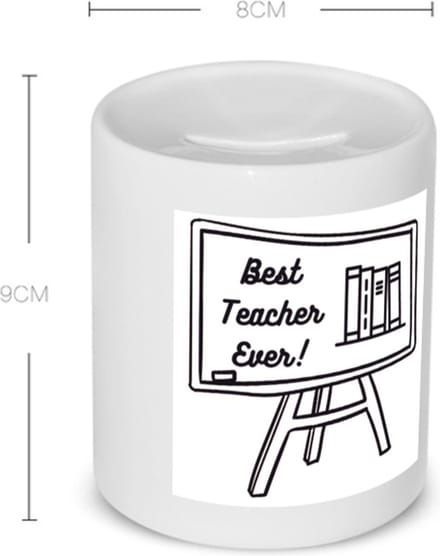 Akyol - best teacher ever Spaarpot - Juf - meester - juf en meester - 350 ML inhoud
