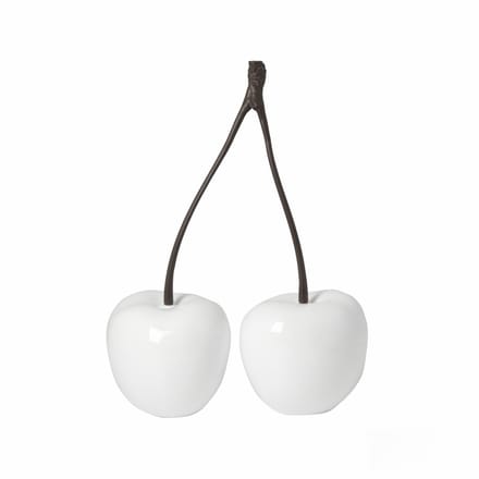 Decoratieve dubbele kers in wit gemaakt van robuust glasvezel - E2232-S1-W