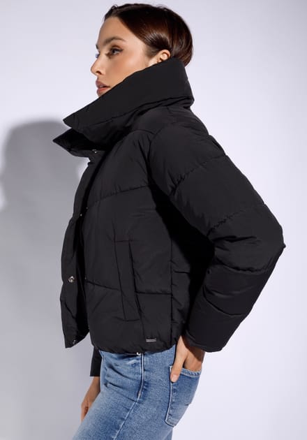 Wittchen Dames Oversized Gewatteerde Jas Zwart Polyester