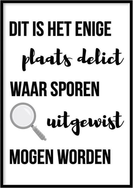 Poster Plaats Delict - 30x40 cm - Wc Poster - WALLLL