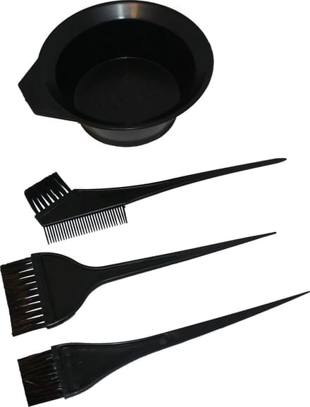 Professionele haarverfset 4-delig - haarverfkwast (3x) en verfbak voor haarverf