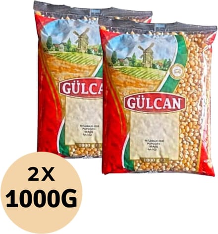 Gülcan Popcorn Mais – 2x 1kg | Natuurlijk, Gezond & Perfect voor Popcorn - Gülcan Patlatmalık Mısır – 2x 1kg | Doğal, Sağlıklı & Popcorn için Mükemmel - Gülcan Popcorn Corn – 2x 1kg | Natural, Healthy & Perfect for Popcorn