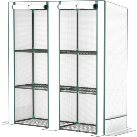 4goodz Foliekas Loopkas met 3 Planken - 48x144x152 cm - Wit