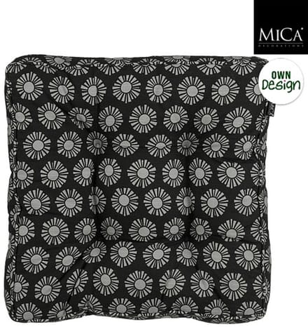 Mica Decorations Kumara Matraskussen - 47 x 47 x 7 cm - Zwart
