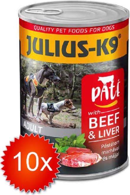 Julius-K9 - Hondenvoer - Natvoer Hond - Paté - Rund - 10 x 400g