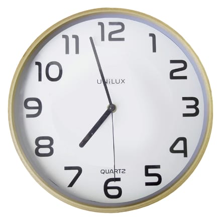 Unilux Baltic klok - hout/wit - Ø 30,5  - rond