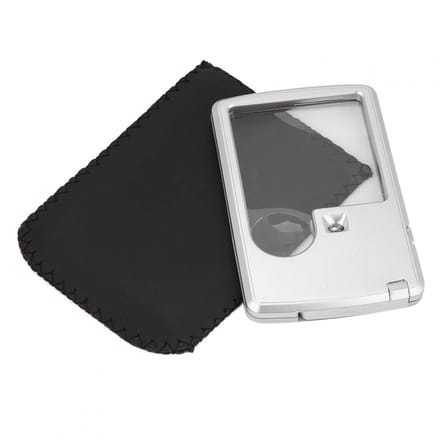 Dailygoods - Pocket Vergrootglas met LED Licht en Lederen Case