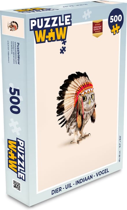 Puzzel Dier - Uil - Indiaan - Vogel - Legpuzzel - Puzzel 500 stukjes