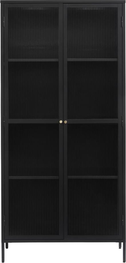 Nordic Home - Olan glazen vitrinekast - 190 cm - zwart