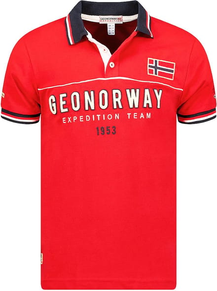 Polo Shirt Heren Rood Geographical Norway Expedition Kerato - L