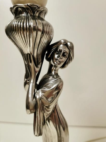 Lampvoet - Vrouw - 50cm - Kurz Edeltin - Jugendstil.