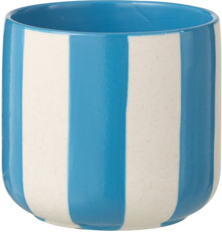 J-Line bloempot Gestreept - keramiek - blauw/wit - medium