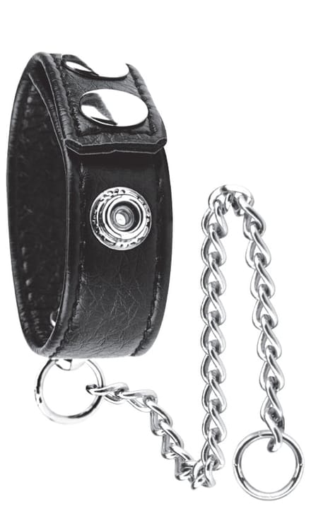 Cockring met metalen ketting voor gewichten