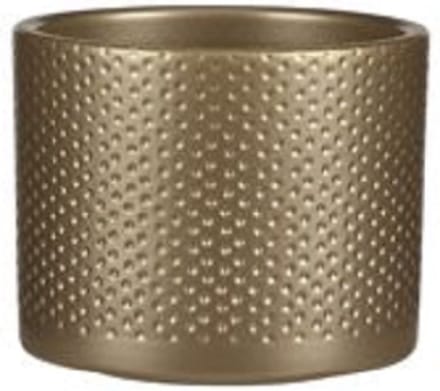 Mica Decorations Plantenpot - goud - keramiek - D12 x H10 cm - bloempot binnen