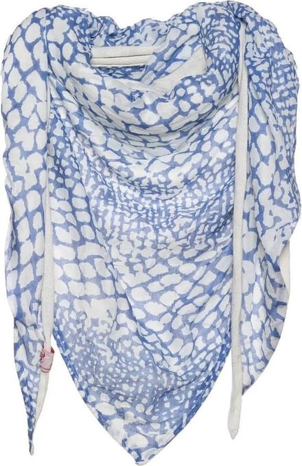 Sjaal blauw - 100% katoen - reptiel print